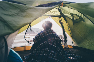 Close-up of man with umbrella