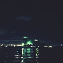 View of illuminated city at night