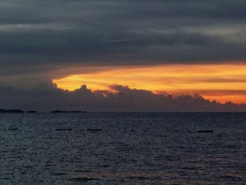 Scenic view of dramatic sky over sea