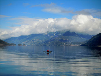 Scenic view of lake against mountains