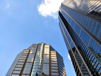 Low angle view of modern building against sky