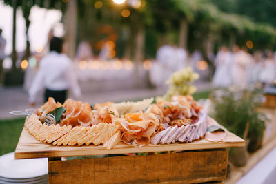 Food on table in restaurant