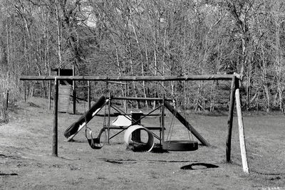 Empty swing in playground
