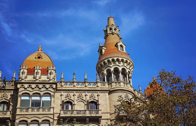 Low angle view of temple building against sky