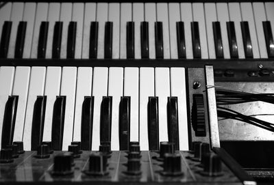 Close-up of piano keys