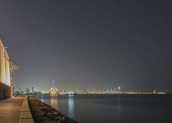 Illuminated city at night