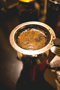 Close-up of coffee on table