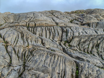 Low angle view of rocky landscape against the sky