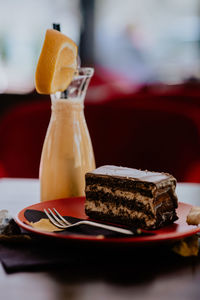 Close-up of cake on table