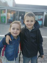 Portrait of smiling boy outdoors