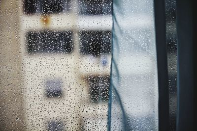 Full frame shot of wet window