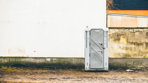 Open door of building