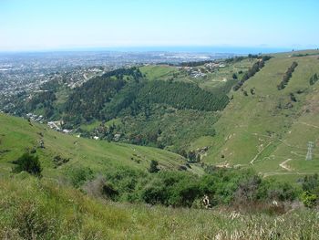 High angle view of landscape against sky