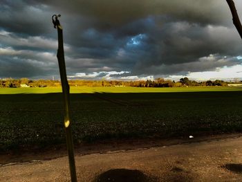 Scenic view of field against sky