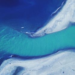 Aerial view of frozen landscape
