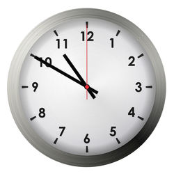 Close-up of clock against white background