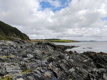 Scenic view of beach against sky