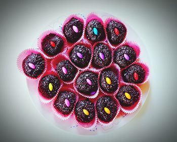 Close-up of pastry on white background