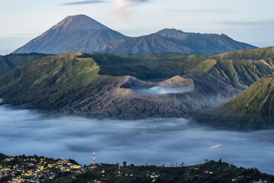 Morning view of bromo tengger semeru national park, indonesia