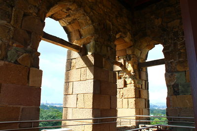 Low angle view of old ruin building