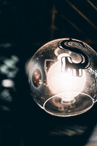 Close-up of illuminated light bulb