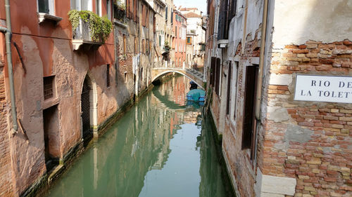 Canal amidst houses