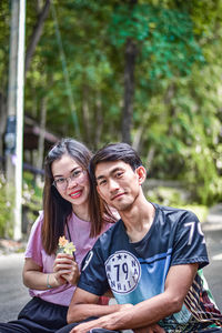 Portrait of a smiling young couple