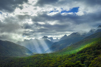 Scenic view of mountains against sky