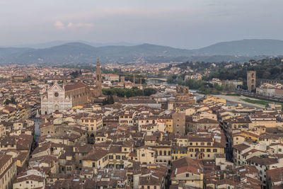 Beautiful cityscape of florence at the sunset