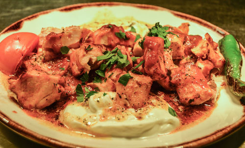 Close-up of food in plate