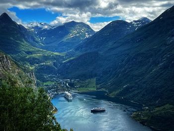 Scenic view of mountains against sky