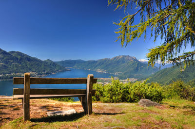 Scenic view of lake against mountain range