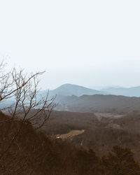 Scenic view of mountains against clear sky