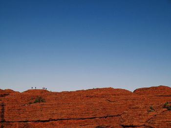 Scenic view of landscape against clear blue sky