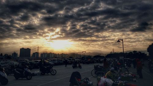 Parking lot at sunset