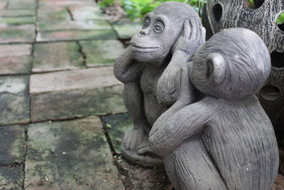 Close-up of monkey statue
