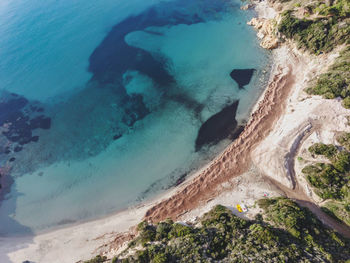 High angle view of beach