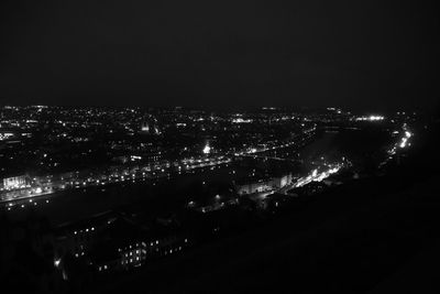 Illuminated cityscape at night