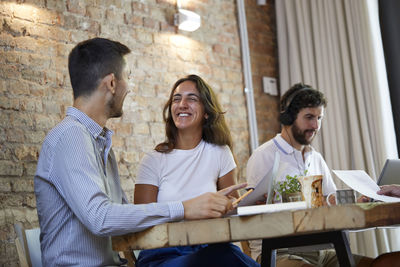 Business colleagues working at home