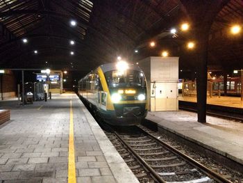 Train on railroad station platform