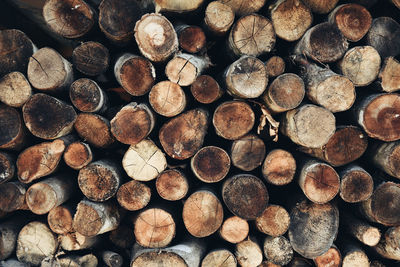 Full frame shot of logs