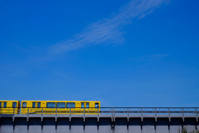 Train against blue sky