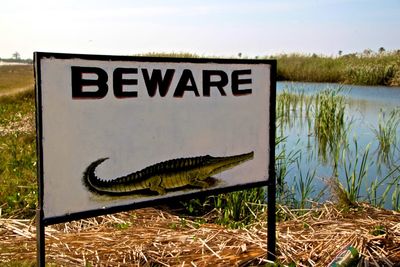 Beware of crocodiles sign