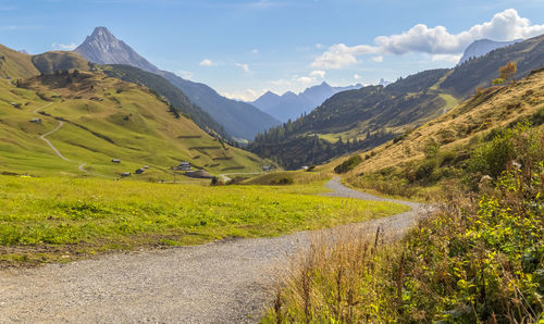 Scenic view of mountains against sky