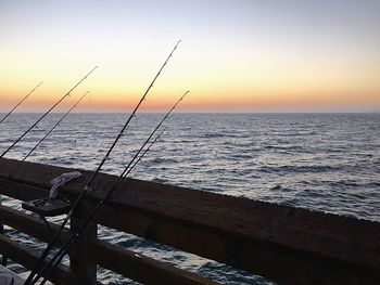 View of calm sea at sunset