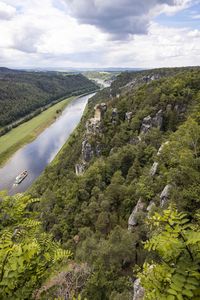 High angle view of landscape against sky