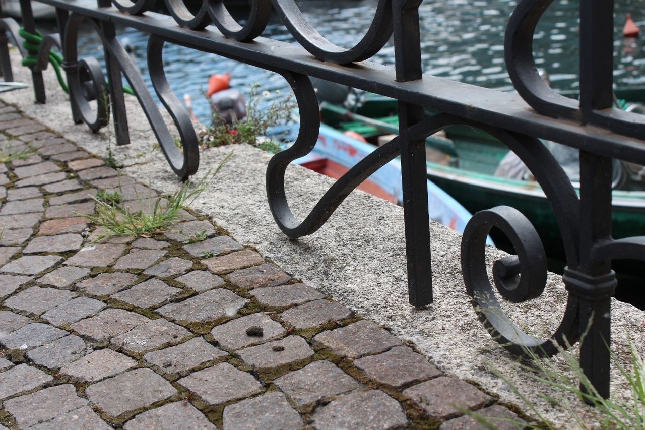 Grass growing in cobblestone