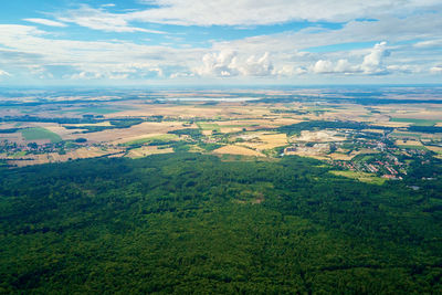 Aerial view of landscape against sky