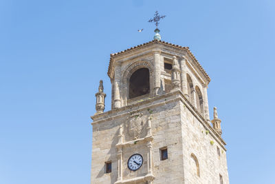 Low angle view of historic building against clear sky