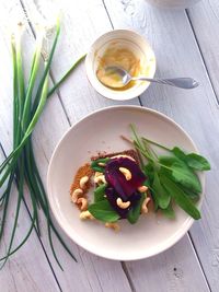 Close-up of food served in plate